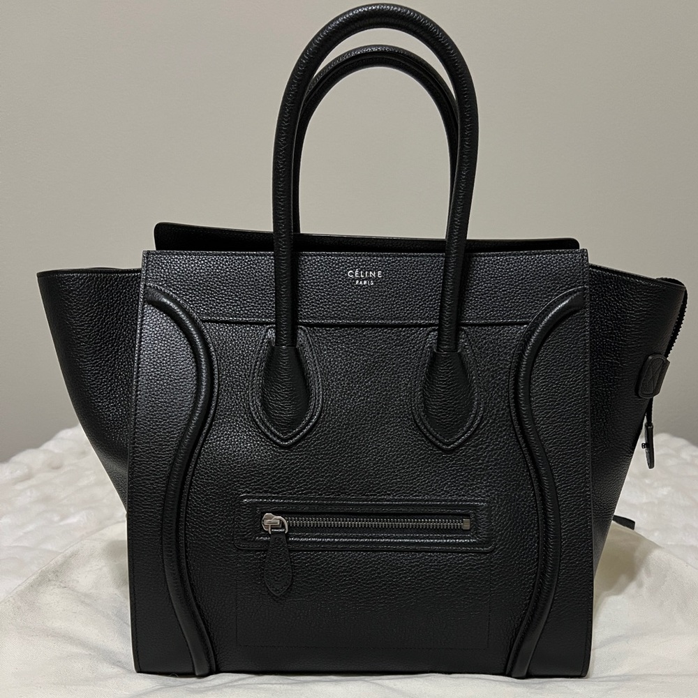Celine black mini luggage tote